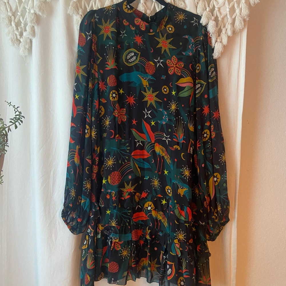 Farm Rio Black Cerrado Sky Dress